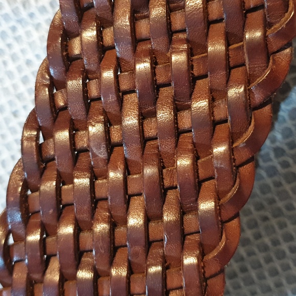 VGC Vintage Abercrombie & Fitch double woven wide leather belt, 34-36 inch waist - Picture 5 of 12